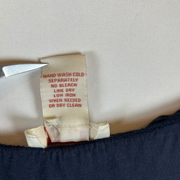 Sundance Crochet Trim Blouse Top Women's Medium Blue Long Sleeve Square Neck - Picture 4 of 7